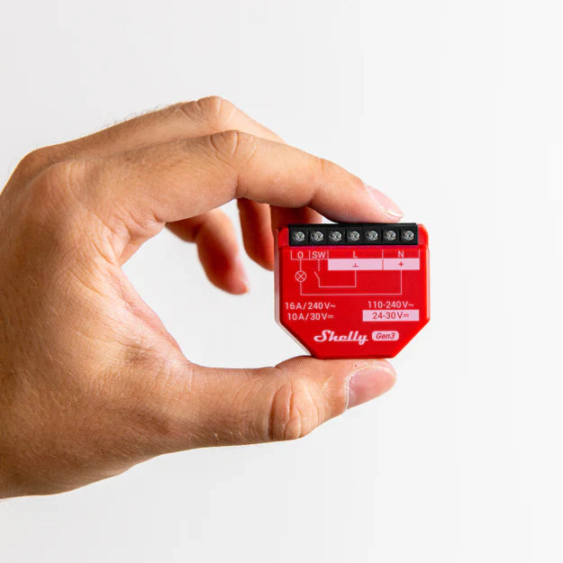 Shelly 1PM Gen3 Wi-Fi-operated smart switch with power metering, 1 channel 16A