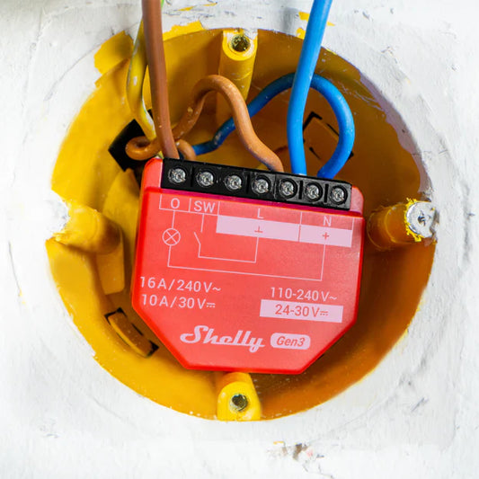 Shelly 1PM Gen3 Wi-Fi-operated smart switch with power metering, 1 channel 16A